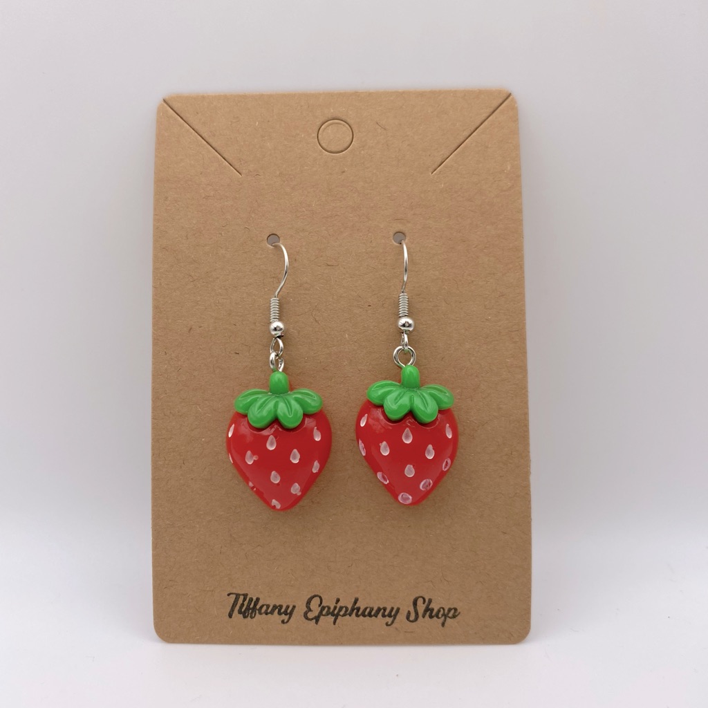 Strawberry Dangle Earrings Hypoallergenic Nwt